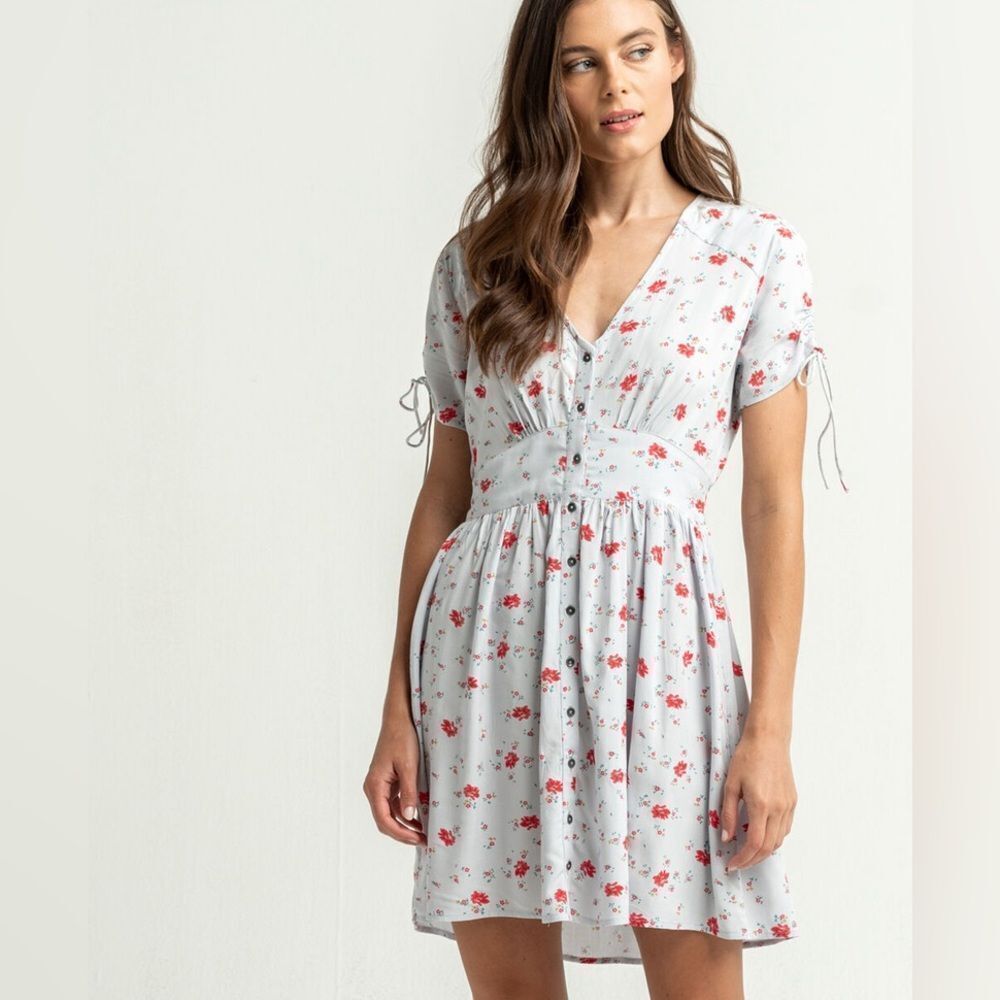 Billabong Twirl Twist Floral Mini Dress Small
